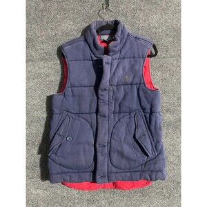 Vintage Polo Ralph Lauren Puffer Vest Mens M Blue Insulated Lined Zip Button